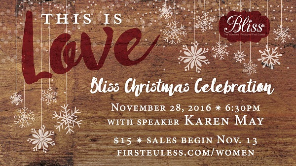 Karen speaking at First Euless Womens Christmas event.